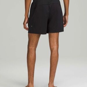lululemon Men’s athletica Black Workout Shorts with Subtle Logo Patch Size S